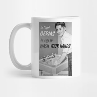 Wash Your Hands: Retro Covid Awareness Poster Mug